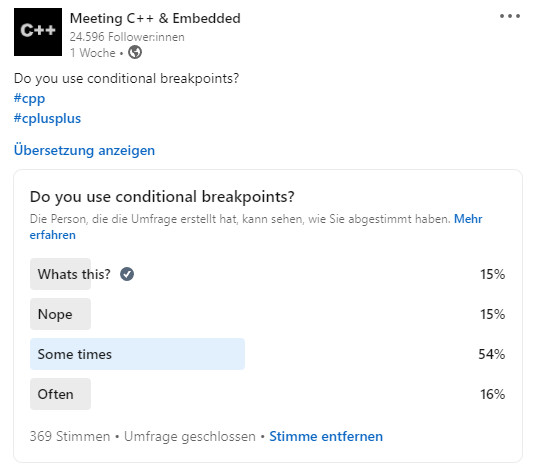 About conditional breakpoints